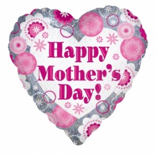 Mother's Day Pink & White Balloon